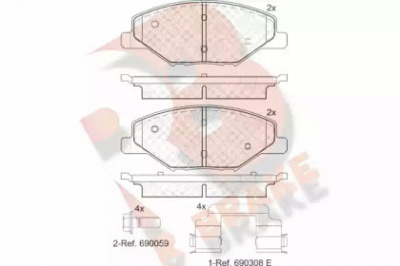 R BRAKE rb2110 -  Комплект тормозных колодок, дисковый тормоз